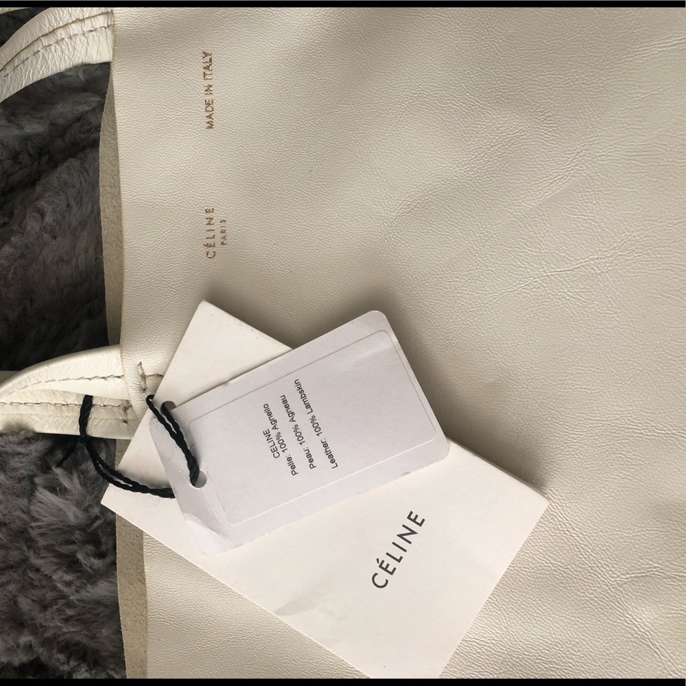 Celine lambskin vertical cabas tote bag white/sun - Picture 9 of 16
